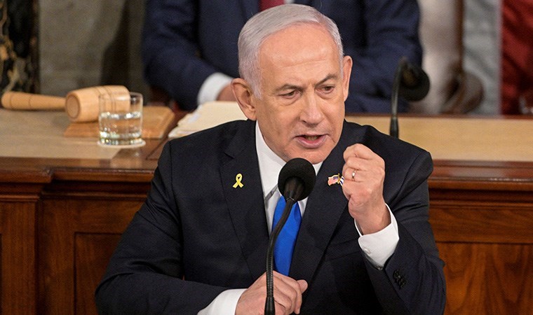 Netanyahu ABD Kongresi'nde konuştu, göstericiler için 'İran'ın kullanışlı aptalları' dedi