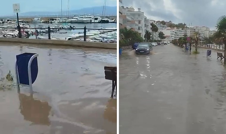 Mudanya'da sağanak: Sahil yolu göle döndü