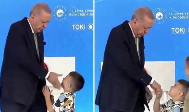 Erdoğan'dan elini öpmeyen çocuğa 'tokat' hareketi