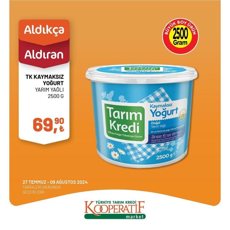 Tarım Kredi Kooperatif Market 29 Temmuz-9 Ağustos 2024 aktüel indirimleri başladı! Bu hafta hangi ürünler indirimde?