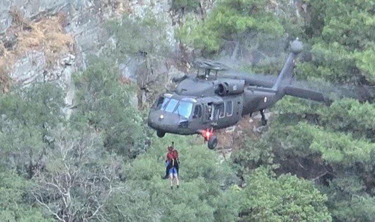 Şahindere Kanyonu'nda mahsur kalan 10 kişi kurtarıldı