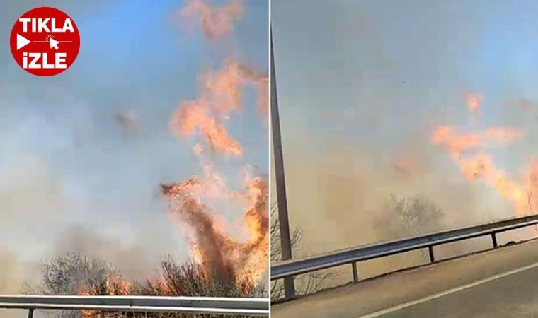 Son Dakika... Silivri'de yangın: Edirne istikameti trafiğe kapatıldı