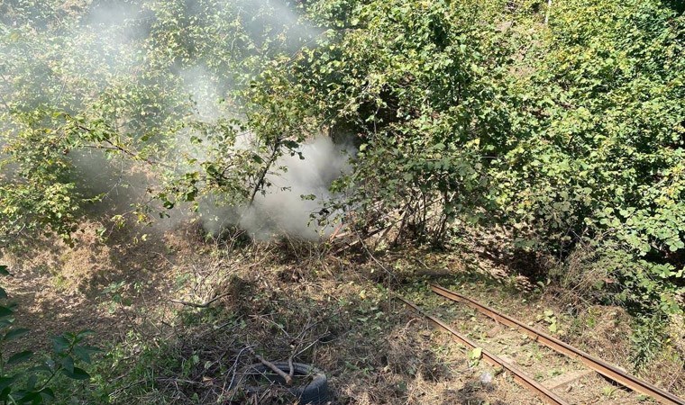 Ruhsatsız maden ocağında 2 ton kömür, 20 metre ray ele geçirildi