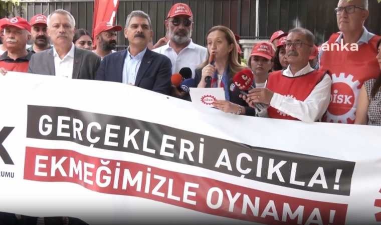 DİSK’ten TÜİK önünde açıklama...DİSK Başkanı Çerkezoğlu: Asgari ücret ve tüm ücretler TÜİK’in bu baskılanmış rakamlarıyla bile önemli ölçüde erimiştir