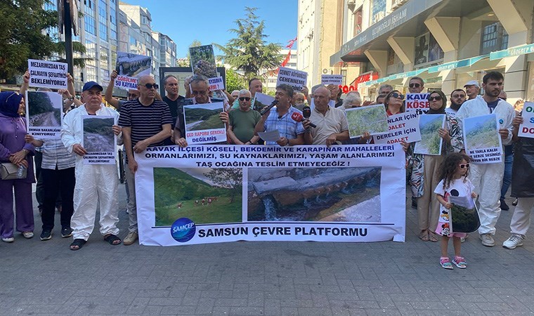 Samsun’da taş ocağı protestosu