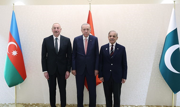 Erdoğan, Aliyev ve Pakistan Başbakanı Şerif ile üçlü toplantı yaptı