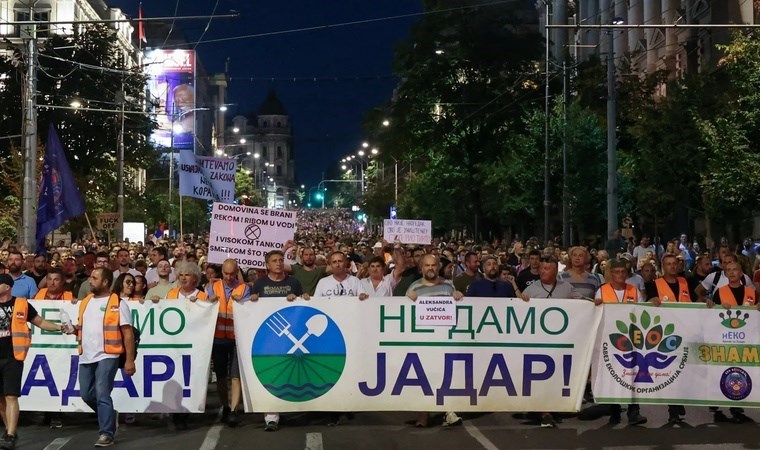 Sırbistan'da lityum çıkarma projesine yönelik protesto