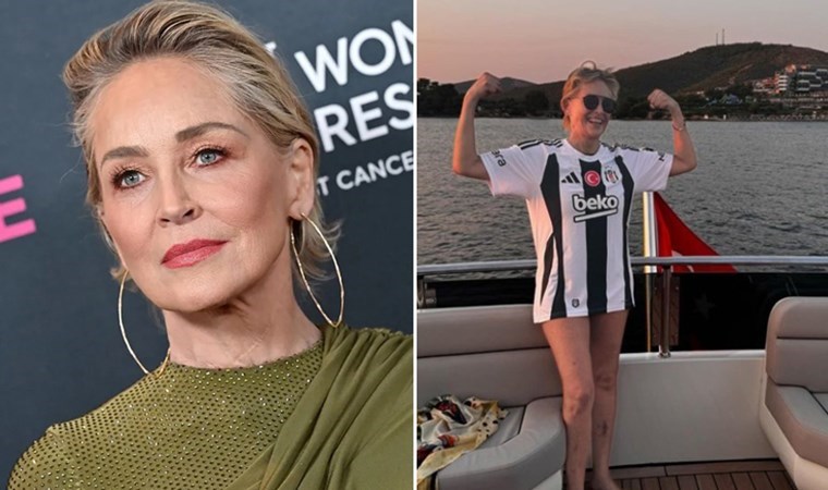 Sharon Stone'un İstanbul gezisi çok konuşuldu: Beşiktaş formasıyla poz verdi!