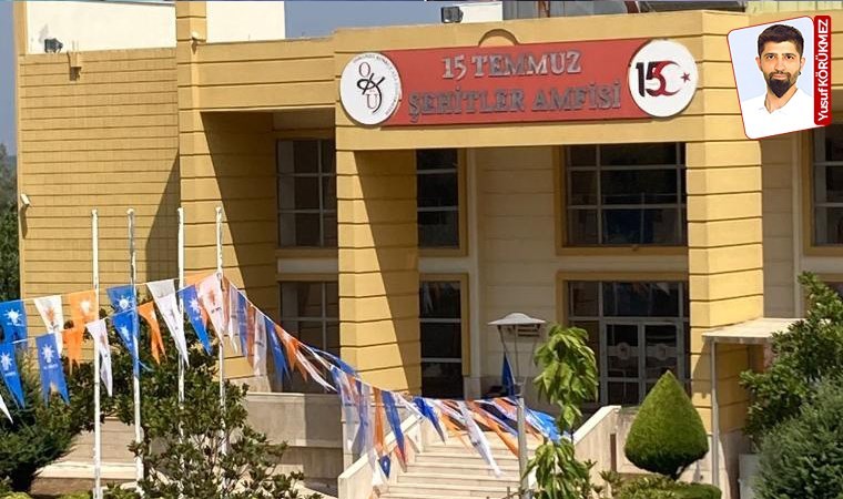 Osmaniye Korkut Ata Üniversitesi'ni AKP bayraklarıyla donattılar!: Eğitimciler tepki gösterdi