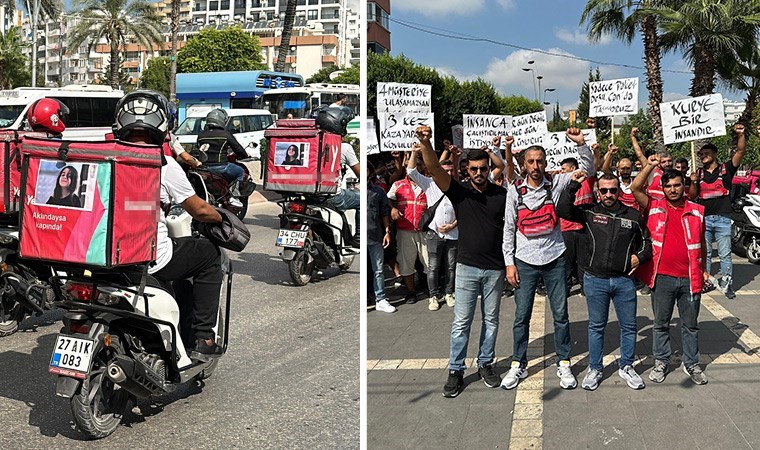 Adana'da motosikletli kuryelerden 'Narin'li eylem: 'Paket mesafelerimiz uzadı, ücretlerimiz düştü'