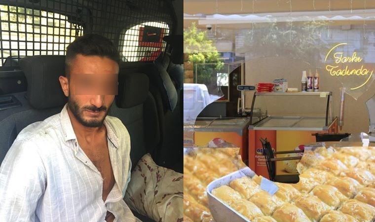 O anlar kamerada: Baklava hırsızı gözaltına alındı