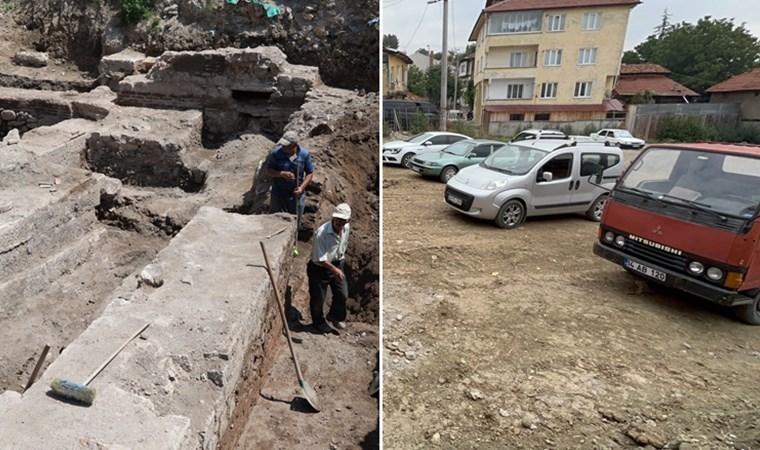 Tarihi hamam kalıntısının üstü kapatıldı, otopark oldu