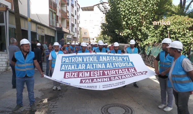 Fernas Madencilik işçileri hak talepleri için Ankara'ya yürüyüş başlattı