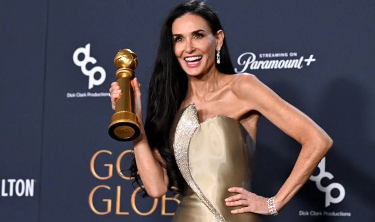 Demi Moore, 45 yıllık kariyerinin ilk ödülünü aldı: Konuşması geceye damga vurdu!