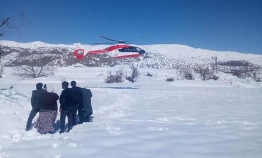 Dili boğazına kaçtı, hastaneye ambulans helikopterle götürüldü