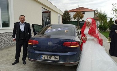 Damat, gelin arabasına öyle bir yazı yazdı ki görenler hayretler içinde kaldı