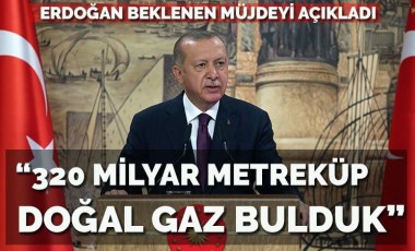 Erdoğan: Türkiye Karadeniz'de 320 milyar metreküp doğal gaz rezervi keşfetti