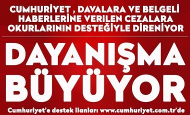 Cumhuriyet Gazetesi dayanışması büyüyor. 10 Ocak 2021 tarihli okur dayanışması ilanları