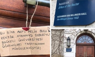 Öğrencilerden AKP'li Melih Bulu protestosu: Rektörlüğü mühürlediler