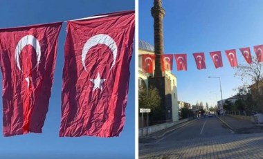 AKP'li belediyenin Cumhuriyet Bayramı'nda kırışık bayrak asması tepki çekti