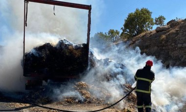 Mardin'de seyir halindeki aracın dorsesinde çıkan yangın ağaçlık alana sıçradı