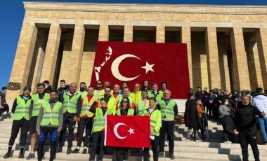 Anıtkabir'e çıkmak için Aydın'dan Ankara'ya pedalladılar