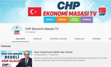 CHP Ekonomi Masası kanalı kuruldu