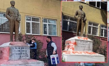 Tekirdağ'da Atatürk heykeline çirkin saldırı