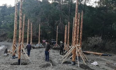 Fethiye'de dünyaca ünlü koyda 'beach club' inşaatı