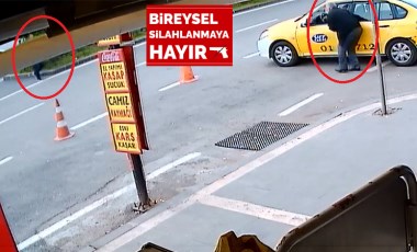 Taksicinin vurulma anı kameraya böyle yansıdı