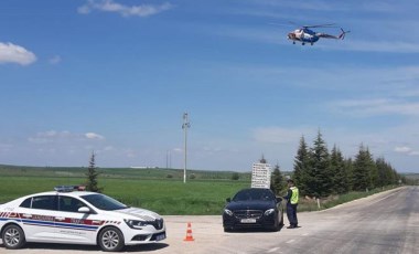 Eskişehir'de havadan trafik denetimi; 27 sürücüye 8 bin lira ceza