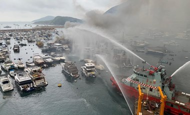 Hong Kong’da marinada yangın