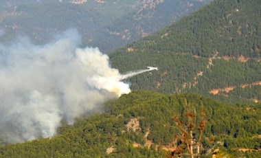 Mersin'deki orman yangınına havadan müdahale yeniden başladı