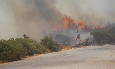 Didim'de çıkan yangın evlere sıçramadan kontrol altına alındı