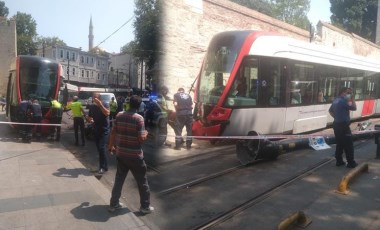 İstanbul'da tramvay raydan çıktı