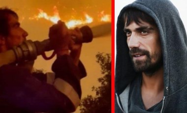 Oyuncu İbrahim Çelikkol hortumla alevlerin içinde kaldı