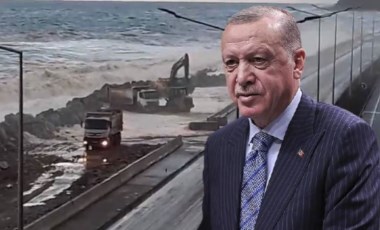 Erdoğan’ın açılışını yapacağı yolu yine dalgalar yuttu