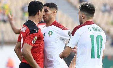 Mısır-Fas maçında gergin anlar! Mostafa Mohamed ve Achraf Hakimi birbirine girdi