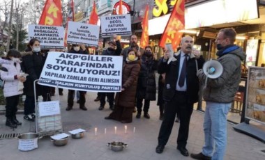 HKP, zamları Kızılay’da fatura yakarak ve boş tencerelerle protesto etti