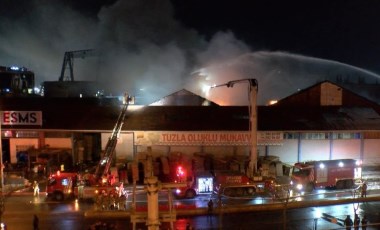 Tuzla'da iplik fabrikasındaki yangın 3 buçuk saat sonra söndürüldü