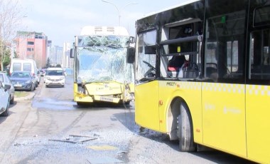 Başakşehir'de İETT otobüsleri kafa kafaya çarpıştı: 6 yaralı