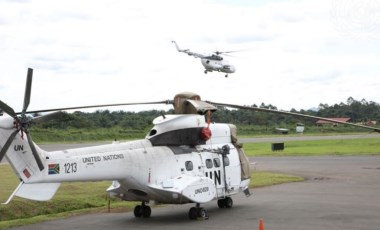 Kongo Demokratik Cumhuriyeti'nde 8 personeli taşıyan BM helikopteri düşürüldü