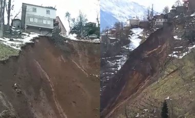 Trabzon’da heyelan; 2 katlı bina tahliye edildi