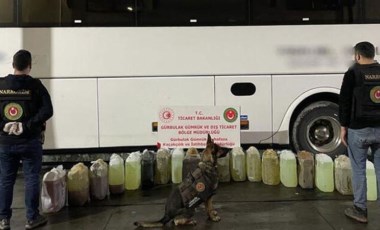 Yolcu otobüsünün yakıt deposundan 345 kilo uyuşturucu çıktı