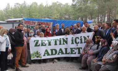 İYİ Parti İkizköy'de zeytinliklerin kesilmesini protesto etti