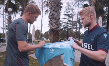 Trabzonspor'da Andreas Cornelius ile kendisine benzeyen taraftar buluştu