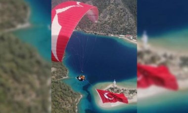 Fethiye'de 23 Nisan: 1200 metre yükseklikte Türk bayrağı açtılar