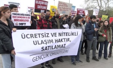 İBB önünde toplu ulaşım zammı protestosu