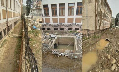 Rize'de dere taştı, okulu ikinci kez su bastı