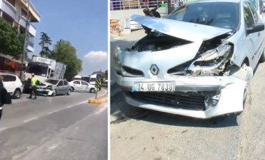 Kadıköy'de korkunç kaza: Kamyon, 3 otomobile çarparak durabildi